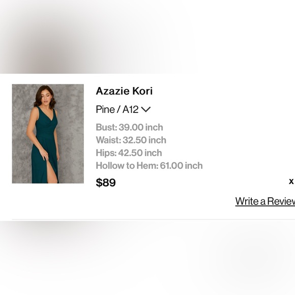 Azazie Kori Bridesmaid Dress - Pine - A12 - Picture 3 of 3